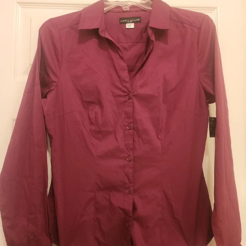 Simply Styled Plum Longsleeve Button Shirt NWT - Picture 1 of 8